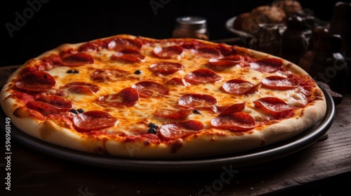 Savor the Flavor of Melty Cheese and Savory Pepperoni Pizza - Generative AI