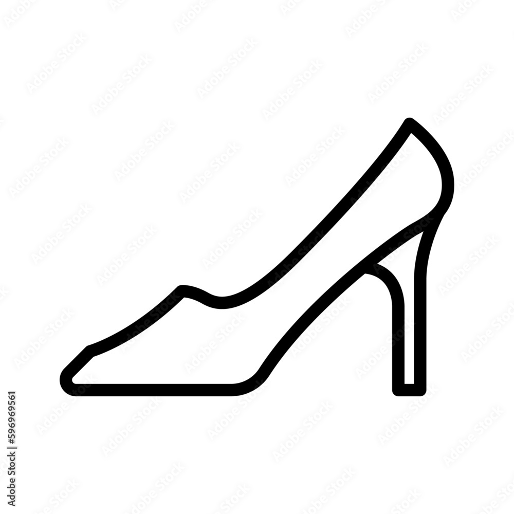 Icono de calzado de mujer. Zapato, tacón. Ilustración vectorial Icono de calzado de mujer. Zapato, tacón. Ilustración vectorial