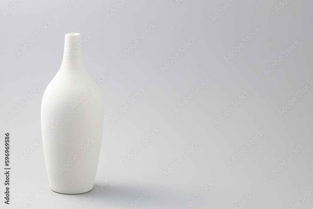 matt white vase for house planterior on white isolated background