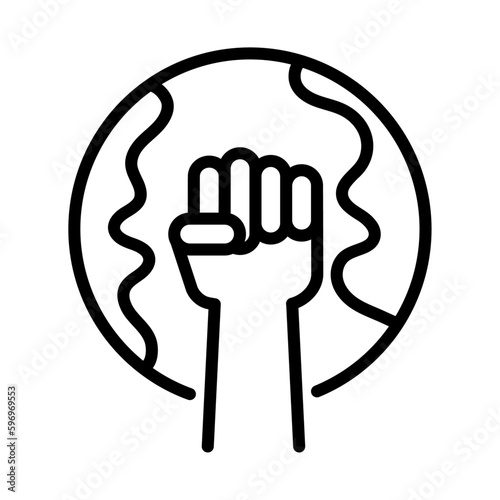 Icono de libertad de expresión. Fuerza. Ilustración vectorial