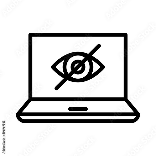 Icono de censura digital. Contenido sensible, ocultar. Ilustración vectorial