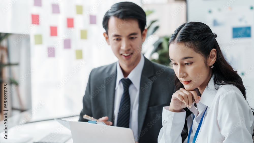 Asian male and female business partners for company registration Working with computer working together, Accrual Basis, conversion Costs, Capital Stock, Current Liabilities, Cash Short and Over Asian male and female business partners for company registration Working with computer working together, Accrual Basis, conversion Costs, Capital Stock, Current Liabilities, Cash Short and Over