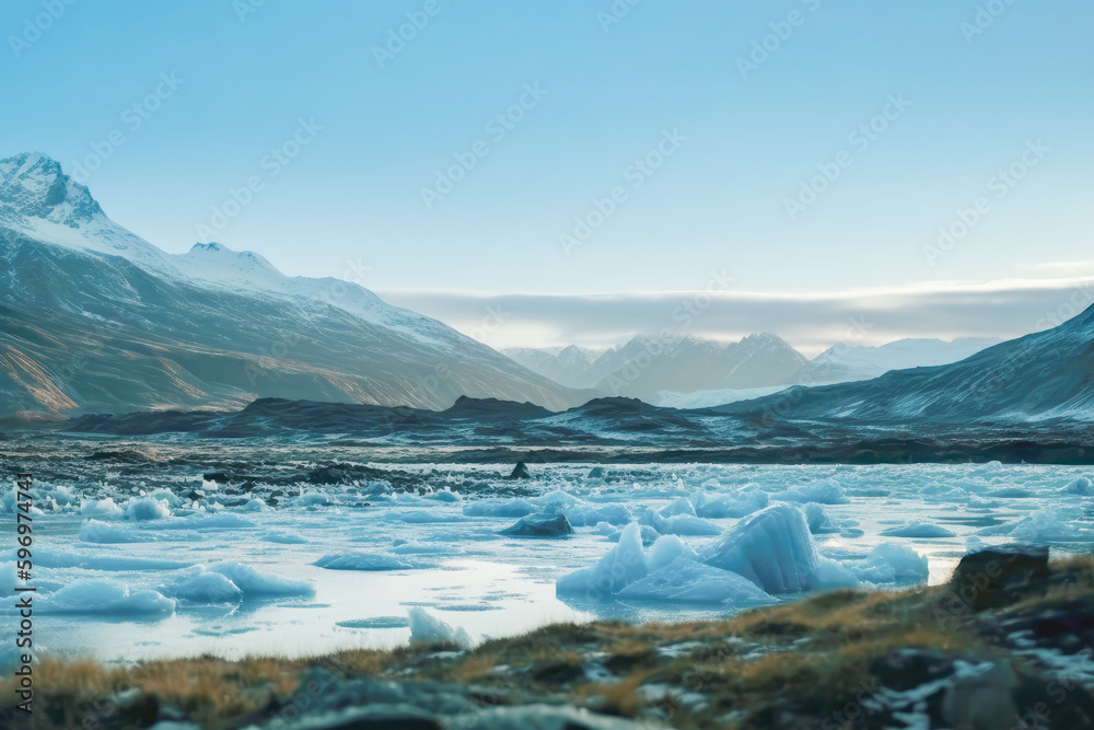 The vast ice and distant mountains and forests