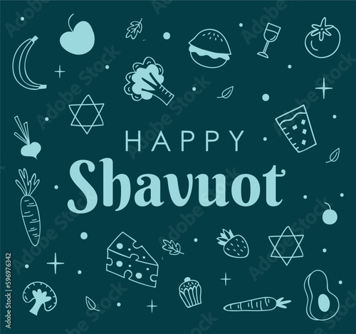 happy shavuot banner template doodle
