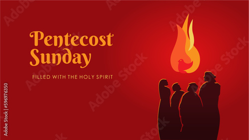 Photo pentecost sunday banner horizontal template