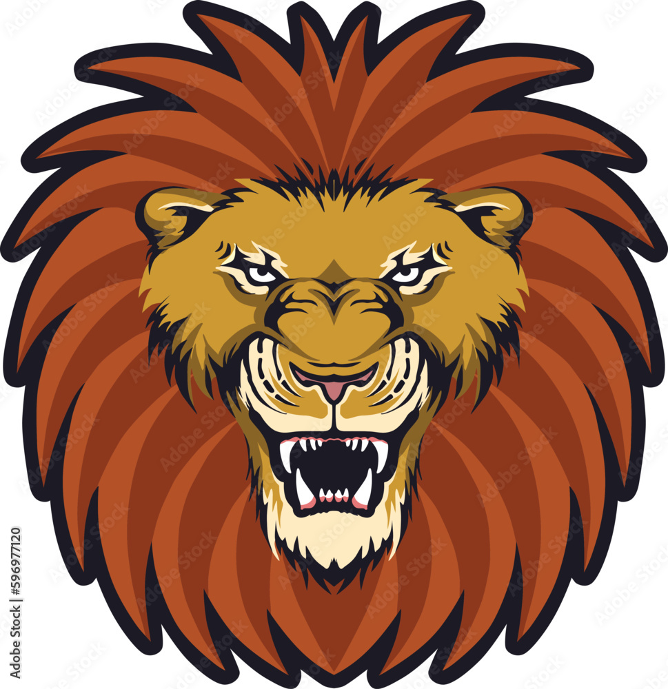 Fototapeta premium Lion Head Vector Illustration