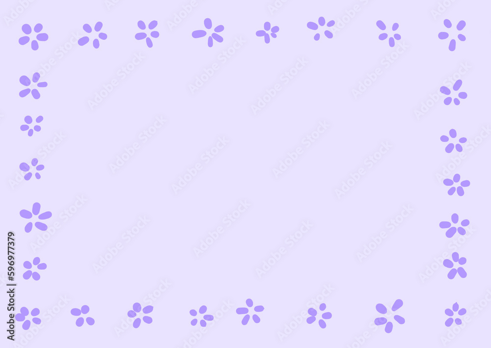 Illustration of a pink flower on a purple background.