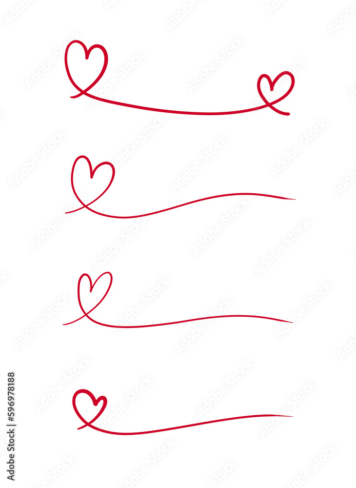 A line drawing of a heart drawn with a red pen.