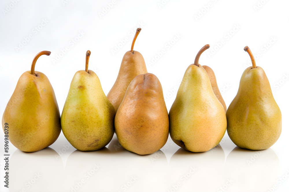 Frontal view of a set of pears on a white background
Generative AI. Frontal view of a set of pears on a white background
Generative AI.