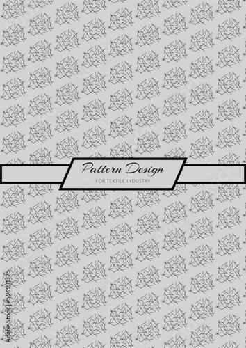 Black Pattern for Punjabi and Shirt fabric print in Gray Background. 