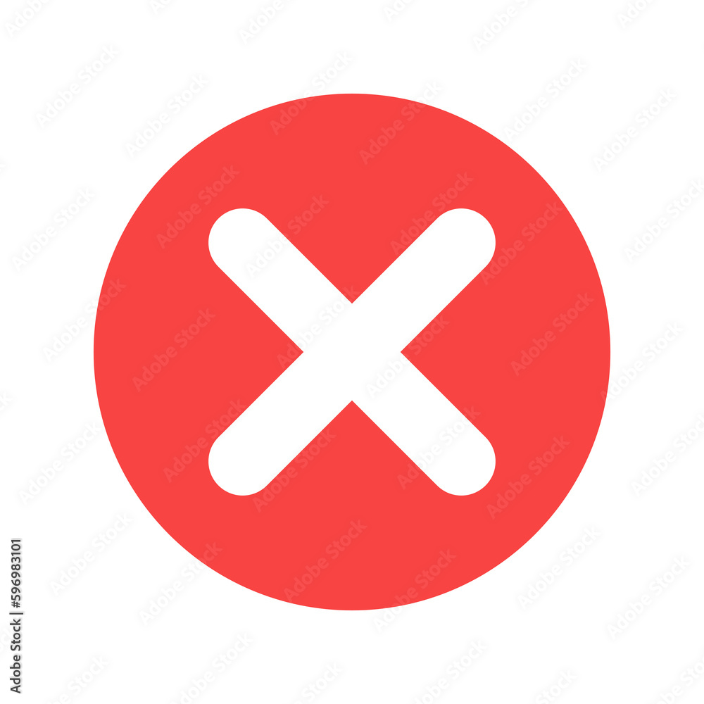 Wrong Mark icon isolate on transparent background. Wrong Mark icon isolate on transparent background.