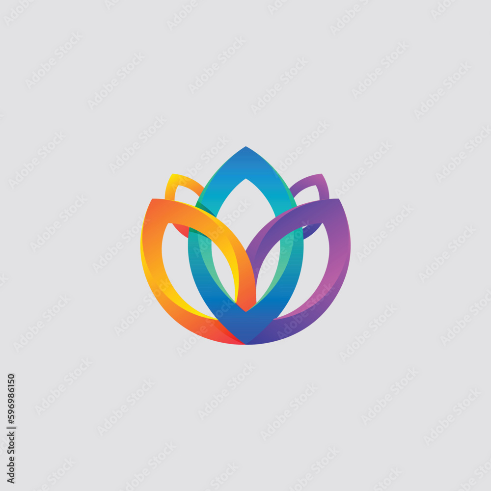 Abstract 3d Shape Colorful Flower Logo Design. Abstract 3d Shape Colorful Flower Logo Design.