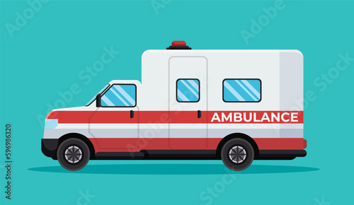 Emergency ambulance car medical vehicle vector illustration	
