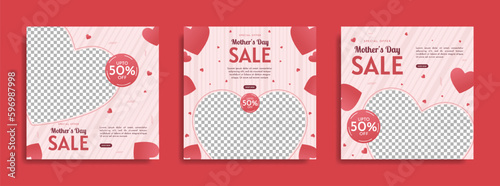 Mother's Day social media post collection template design
