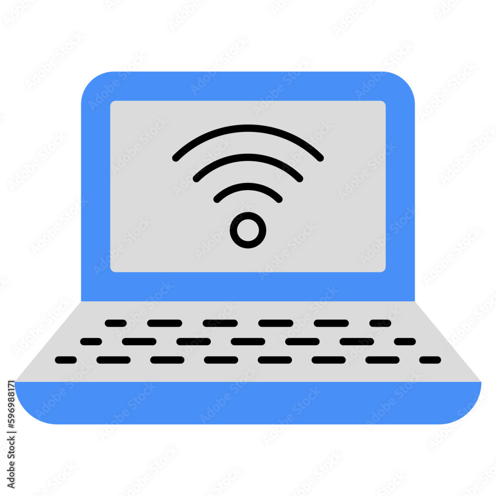 A unique design icon of connected laptop A unique design icon of connected laptop