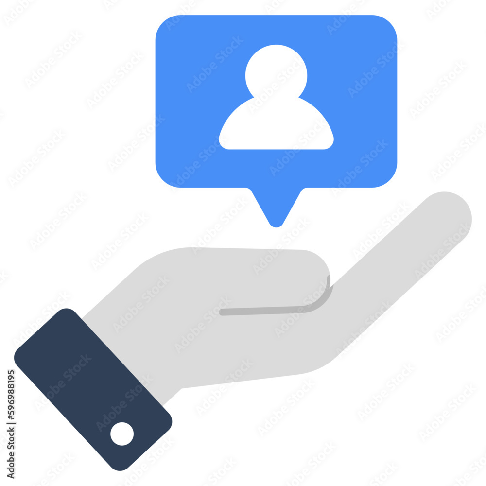 A conceptual flat design icon of user chat A conceptual flat design icon of user chat