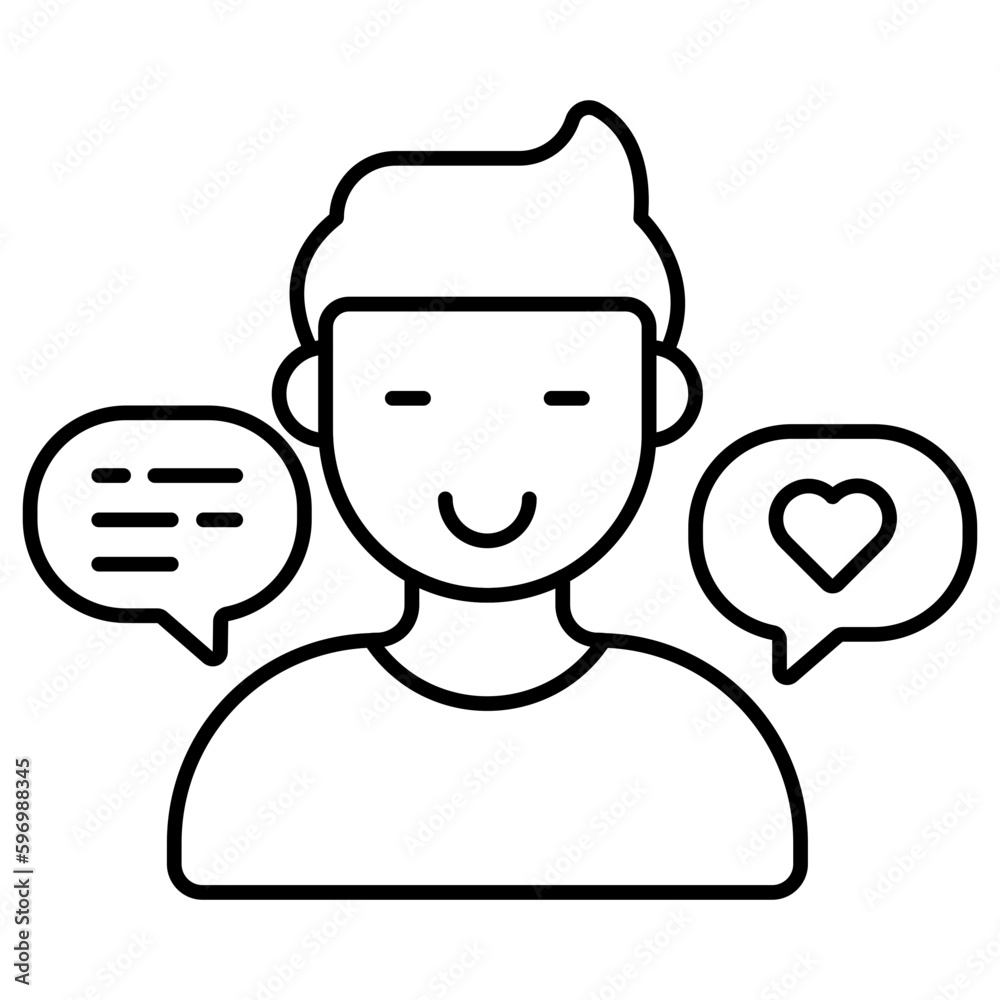 A conceptual flat design icon of user communication A conceptual flat design icon of user communication