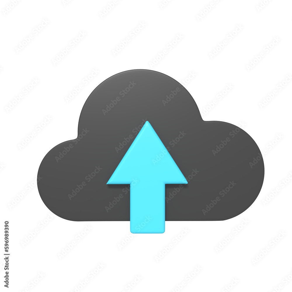 3d icon of upload data with arrow up and cloud 3d icon of upload data with arrow up and cloud