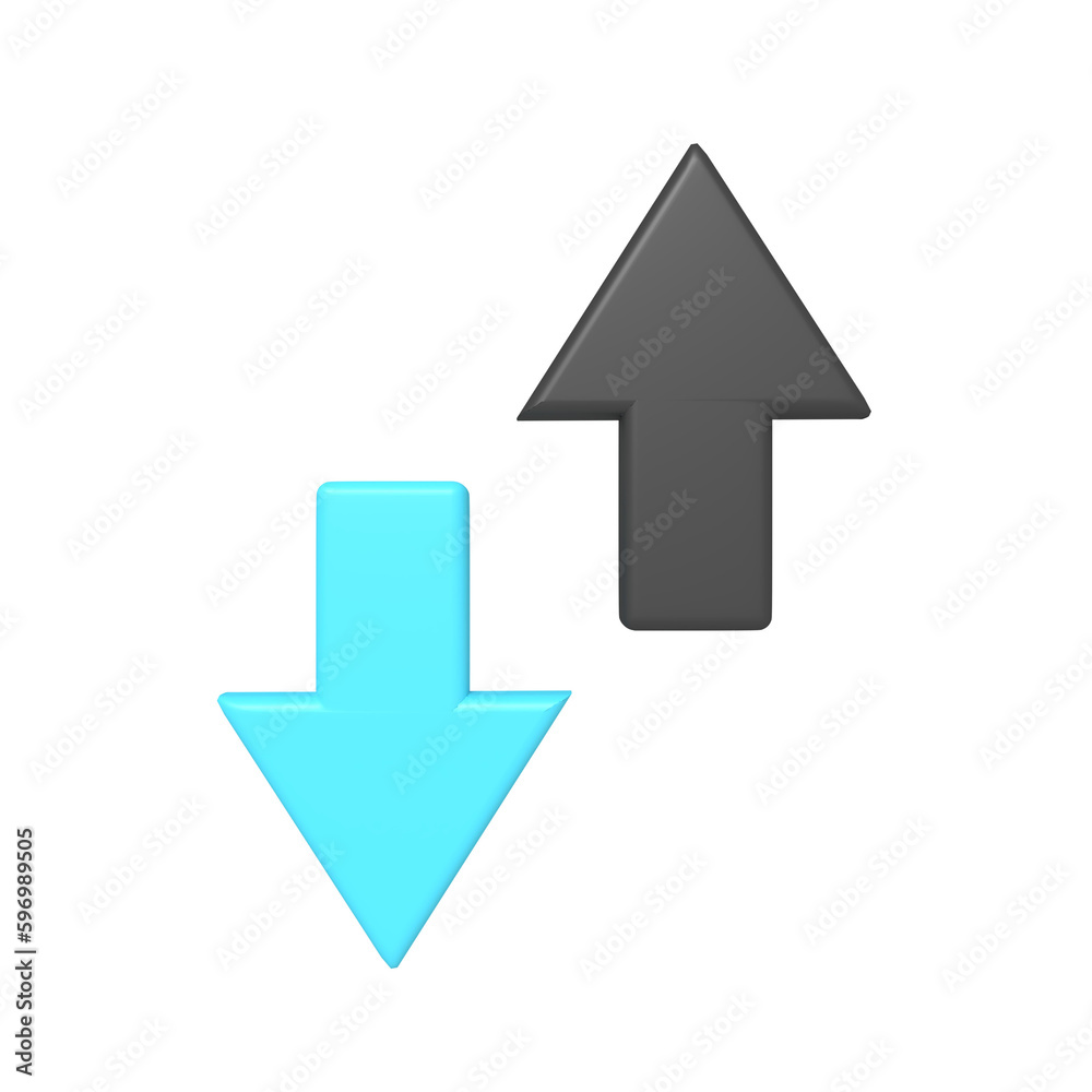 3d icon of arrow up and down 3d icon of arrow up and down