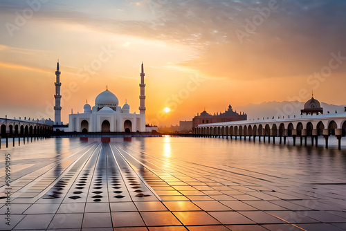 blue mosque at sunset © Md Imranul Rahman