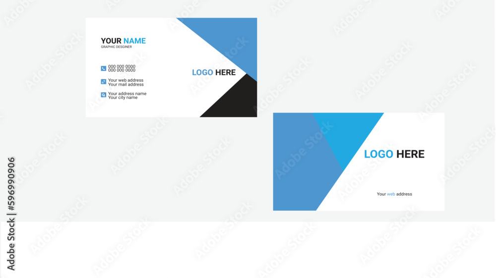  Double-sided creative business card template. Portrait and landscape orientation. Horizontal and vertical layout. Vector illustration.