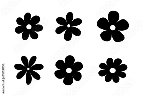 set of groovy abstract flowers matisse cursive aesthetic flower art set floral doodle shapes botanic elements