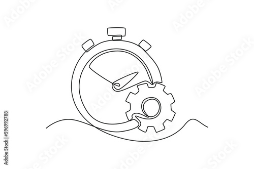 Continuous one line drawing efficiency outline icon. financial literacy concept. Single line draw design vector graphic illustration.