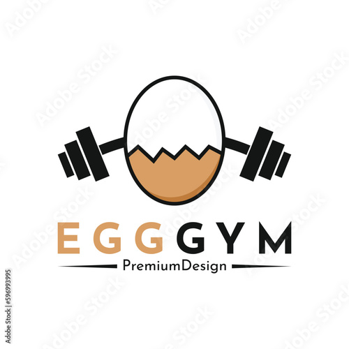 Egg Gym Logo Template Design Vector, Emblem, Design Concept, Creative Symbol, Icon
