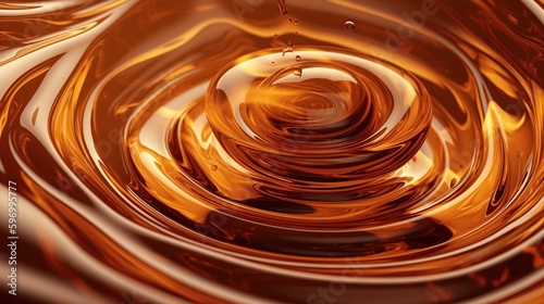 Close up of maple syrup texture background, AI generated