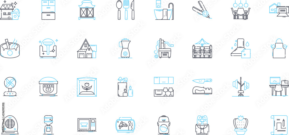 Room styling linear icons set. minimalism, colors, functionality, texture, lighting, comfort, aesthetics line vector and concept signs. statement,balance,cozy outline illustrations Room styling linear icons set. minimalism, colors, functionality, texture, lighting, comfort, aesthetics line vector and concept signs. statement,balance,cozy outline illustrations