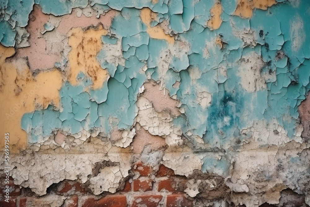 wall background with peeling paint