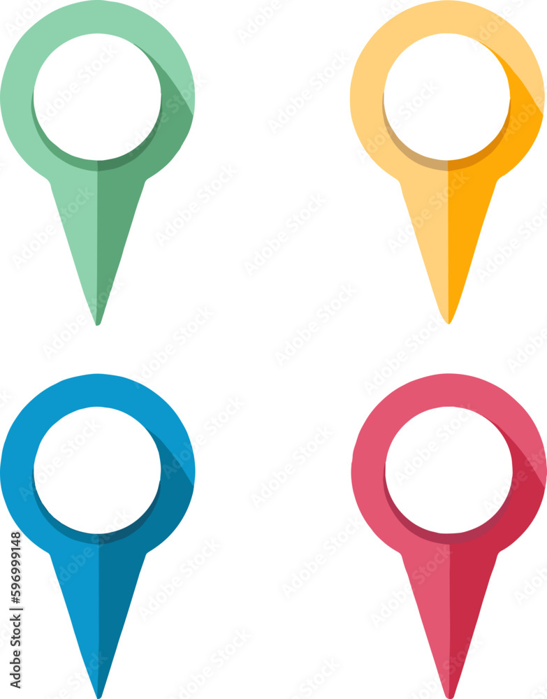 Map Location Pointers Set of 4 SVG- yellow, blue, red, green Map Location Pointers Set of 4 SVG- yellow, blue, red, green