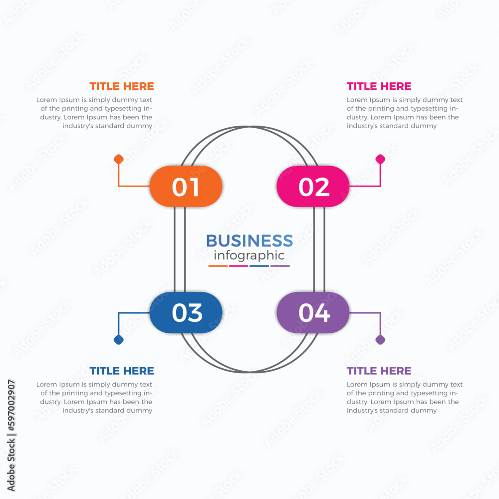 Business infographic process with colorful template design with icons and 4 options. Four Steps infographic design template Business infographic process with colorful template design with icons and 4 options. Four Steps infographic design template