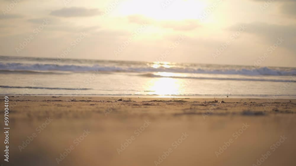 one men waking in chapora beach in goa India one men waking in chapora beach in goa India