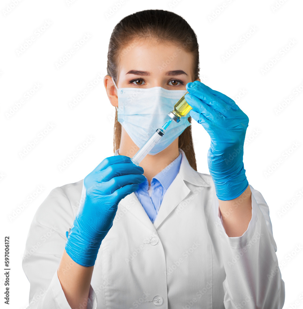 Young female scientist holding a tube Young female scientist holding a tube