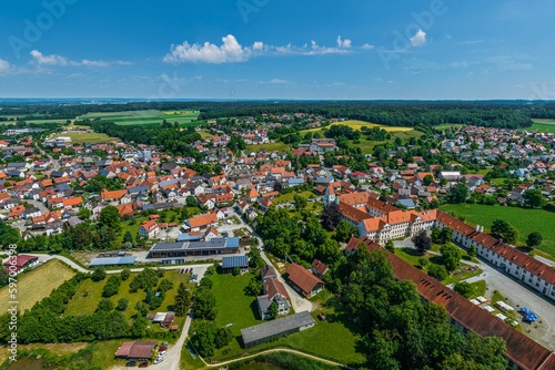 Ausblick auf die Gemeinde Thierhaupten in Nordschwaben