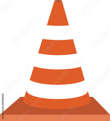 Road cone icon. Flat illustration of road cone vector icon for web design