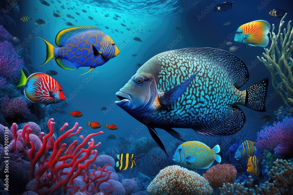 Naklejka premium fish in aquarium