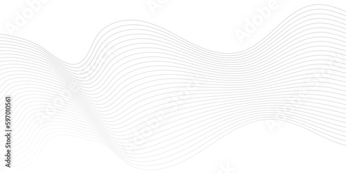 Abstract grey, white smooth element swoosh speed wave modern stream background. Abstract wavy background. Thin line on white. Abstract whtie wave lines pattern background. photo