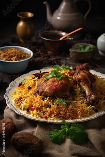 Biryani Delight: A Flavorful Plate of Chicken and Vegetables 3. Generative AI