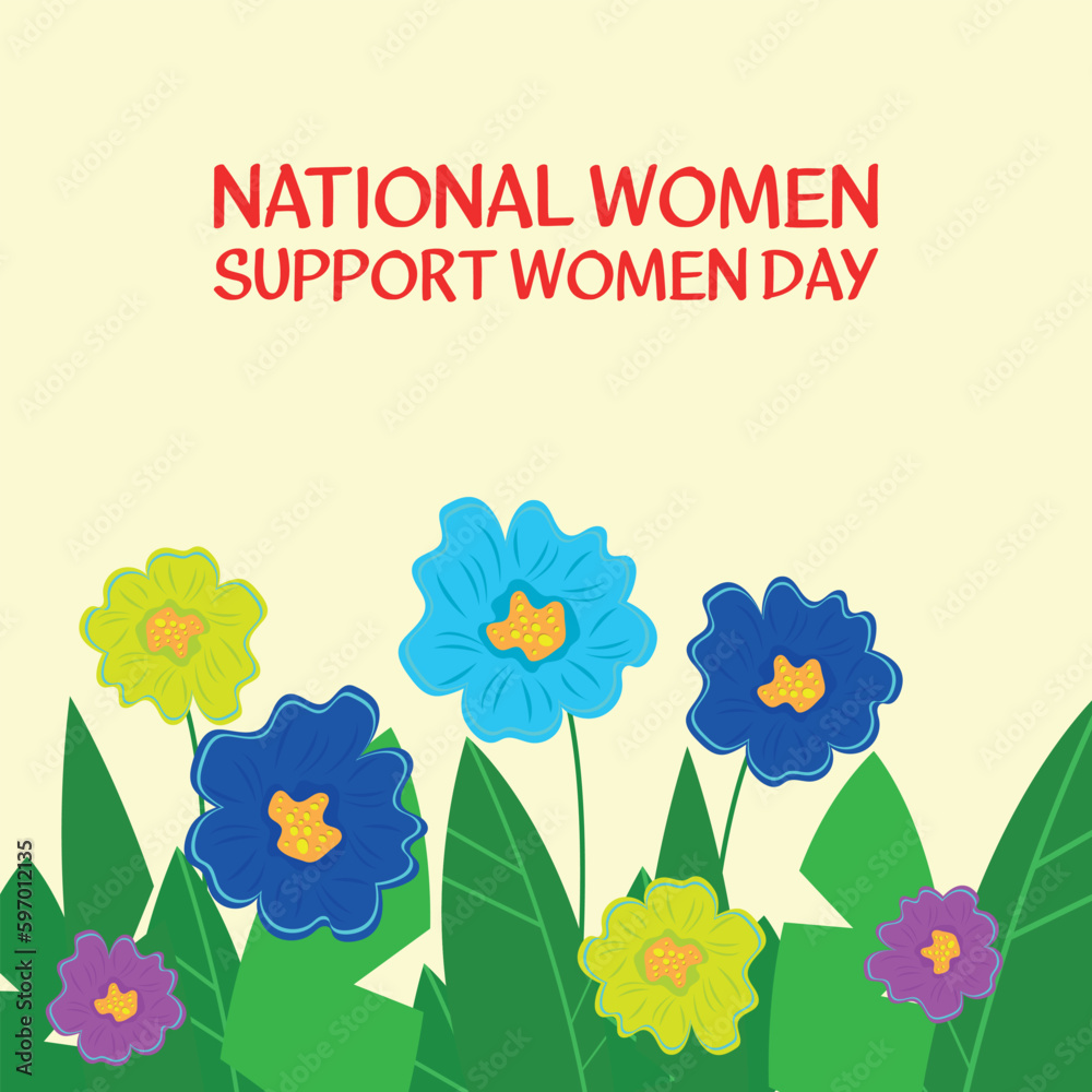 national women support women day . Design suitable for greeting card poster and banner