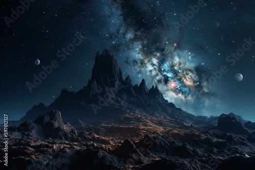 Illustration of a cosmos starfield. Generative AI