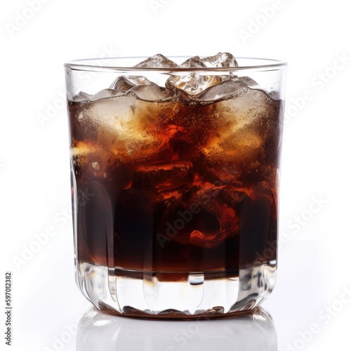 Black Russian cocktail Isolated on White. Generative AI