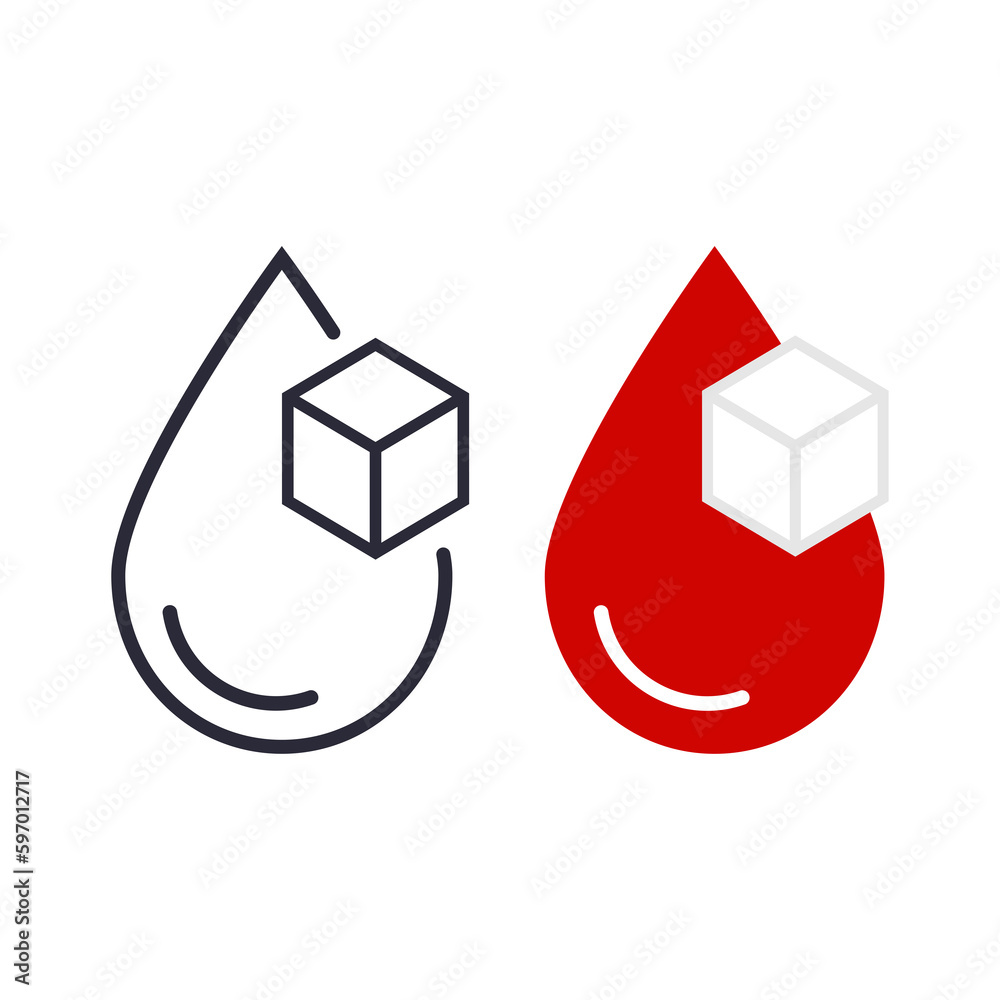 Blood sugar glycemia icon health check medical care symbol Stock ...
