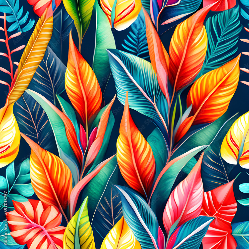 Creating a Serene Atmosphere with a Seamless Pattern of Watercolor Tropical Leaves