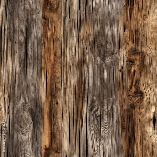 Natural wood seamless tile pattern to use as background, wood wall texture. Generative AI