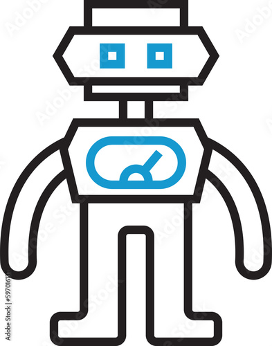 robot character icon illustration