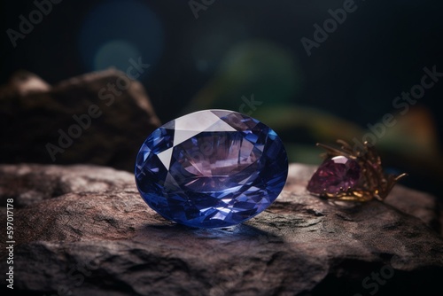 Exquisite sapphire gemstone with exceptional quality and graceful appearance. Generative AI