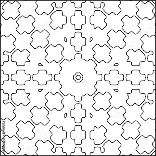  Seamless pattern. Modern stylish texture. Composition from regularly repeating geometrical element. Black and white pattern for web page, textures, card, poster, fabric, textile.