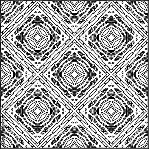  Seamless pattern. Modern stylish texture. Composition from regularly repeating geometrical element. Black and white pattern for web page, textures, card, poster, fabric, textile.